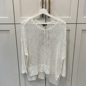 CHARLIE B White Open Knit Top